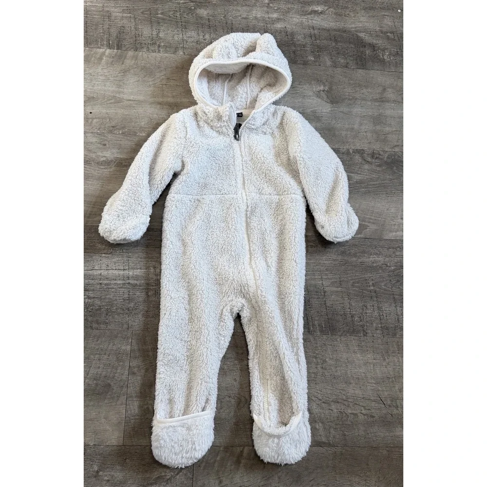 North Face Long Sleeve One Piece Campshire Coverall Baby Size 12-18 Months White